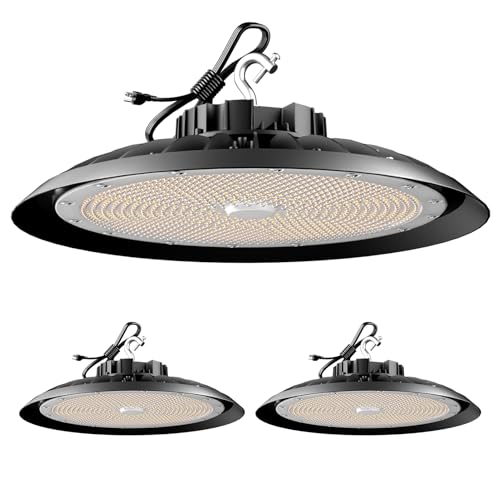 Lightdot 600W High Bay LED Light 90000lm Commercial Bay Lighting AC100-277V (Driver Equipped, 5Yrs Warranty) UFO LED High Bay Shop Light for Warehouse,Workshop, Garage & Barn,Plug & Play-2Pack
