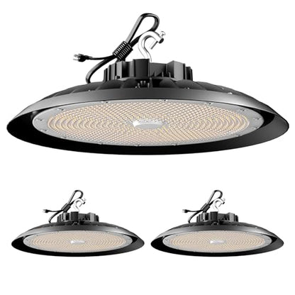 Lightdot 600W High Bay LED Light 90000lm Commercial Bay Lighting AC100-277V (Driver Equipped, 5Yrs Warranty) UFO LED High Bay Shop Light for Warehouse,Workshop, Garage & Barn,Plug & Play-2Pack