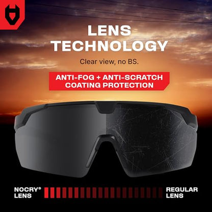 NoCry Anti-Fog Safety Sunglasses for Men and Women — Work Sunglasses - color: Black & Black