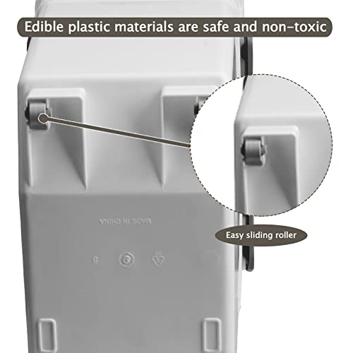 2 Pack 50 lb Airtight Flour Storage Containers with Wheels, Gray - color: Gray