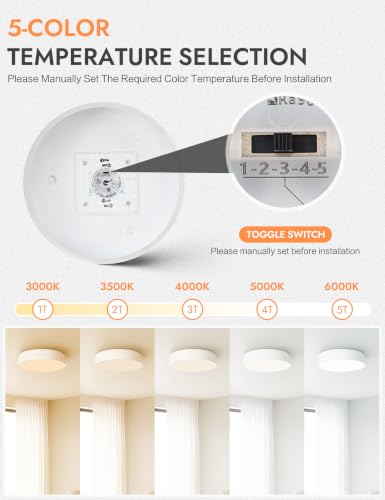 11.81in Dimmable Modern White Flush Mount LED Ceiling Light Fixture - color: White, size: 11.81 inch