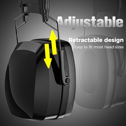 ProCase Extra Large SNR 37dB Hearing Protection Ear Muffs - color: Black