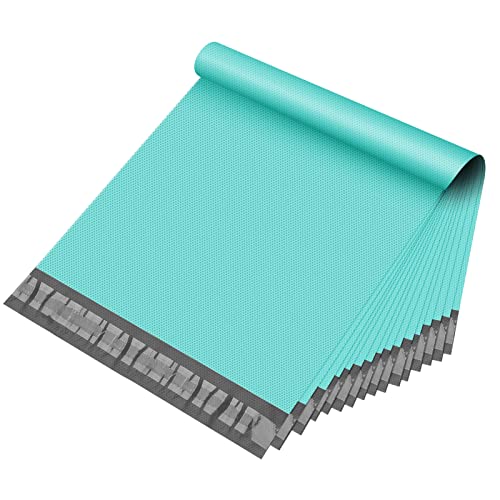 Fuxury Poly Mailers 10x13" 100 Pcs,Durable Shipping Bags Embossed Dots Teal - size: 10x13" 100pcs