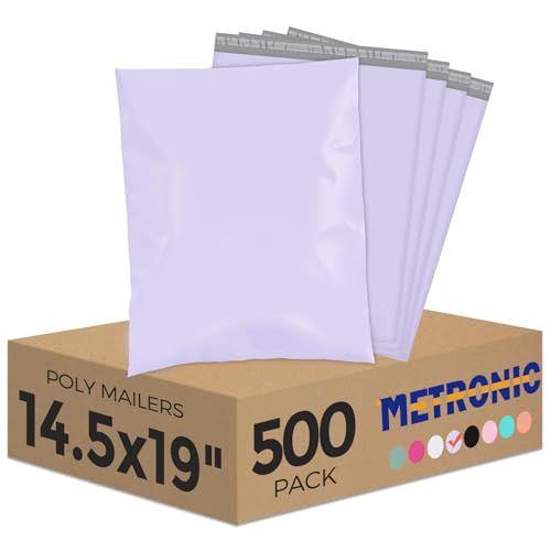 Metronic Poly Mailers 14.5x19 Large Poly Mailers 500 Pack Self-Seal Shipping Bags, Packaging Bags, Shipping Envelopes, Packaging for Small Business, Boutique, Clothing Lilac Purple - color: Lilac Purple, size: 14.5x19 500PC
