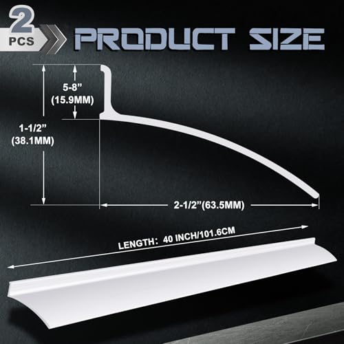 Hicarer 2 Pcs 40 Inch Door Drip Cap Aluminum Rain Guard, White - color: White, size: 40 Inch