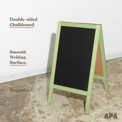 Ilyapa A Frame Chalk Board Easel Sign 40x20 in - Sandwich Signs Outdoor - color: Sage
