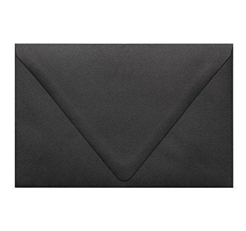 LUXPaper A9 Contour Flap Invitation Envelopes | 5 3/4" x 8 3/4" | Midnight Black | 80lb. Text | 50 Qty - color: Midnight Black