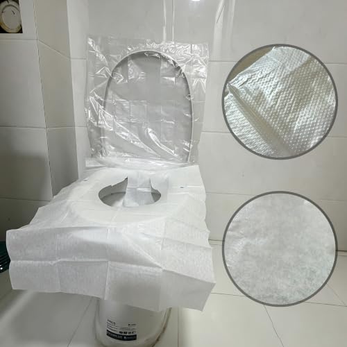 Disposable Toilet Seat Cover - 20pcs Toilet Seat Cover 16 * 22inch and 20pcs Toilet Lid Cover 18 * 20inch Individually Wrapped Toilet Cover Set for Travel, Camping, Public Restroom, Road Trip Use