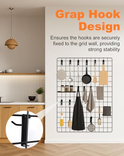 50 Pack Gridwall Hooks, 2 Inch Display Hooks for Wire Grid Wall Panels - size: 2inch-50Pcs-Black