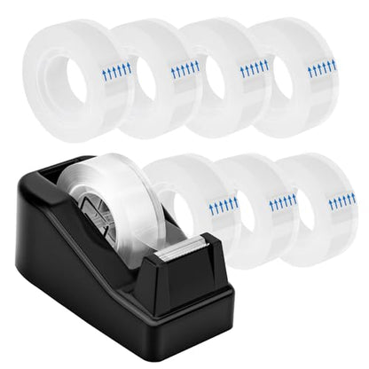 OWLKELA Lightweight Desktop Tape Dispenser, Black, 1 Pack - color: Black, size: 1 Pcs
