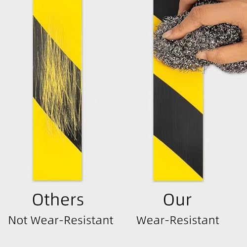 SINGHAL Floor Marking Tape - 2 Pack Black & Yellow Hazard Tape, 2" x 46 ft Each | Safety Warning Stripe Tape for Floors, Aisles, Warehouses & Hazard Areas