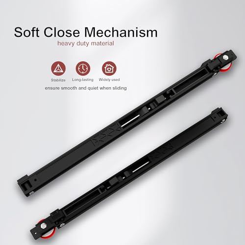 Sdstone 34” Concealed Barn Door Hardware Kit with Soft Close Mechanism,Hidden Ghost Barn Door Hardware Kit for Door Opening Width 26" to 30", Wall Mount Aluminum Track (Door not Included) - size: 34IN