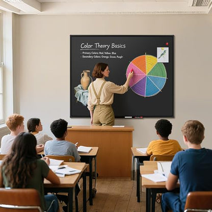SELEAD Magnetic Chalkboard 60 x 48 Inches - Black Aluminum Frame - size: 60"W x 48"H