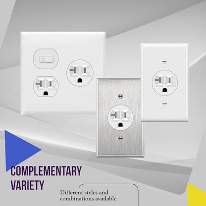 ENERLITES 20-Amp 125-Volt Single Receptacle Outlet Tamper-Resistant, White - color: White, size: 10 Pack