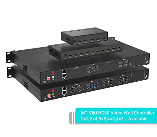 MT-VIKI 4K Video Wall Controller 2X2 with 2 HDMI Input+ 4 HDMI Output, TV Wall Controller 4K30Hz Support Point-to-Point Display + 180° Degree Rotate + 3.5MM Audio [Non-Stretching & Non-deforming] - style: 2x2 (HDMI+HDMI)