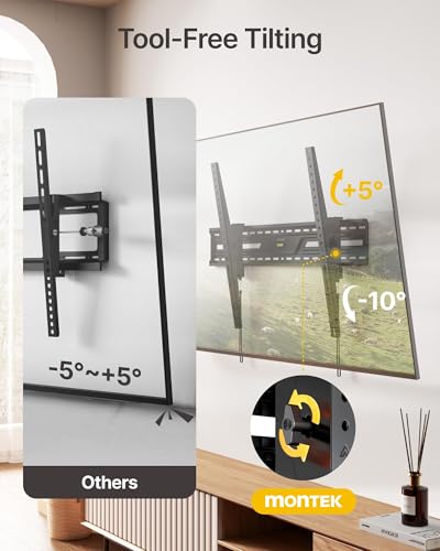 monTEK Heavy Duty Tilting TV Wall Mount for 50-100 Inch TVs up to 220lbs - size: 50-100'' T