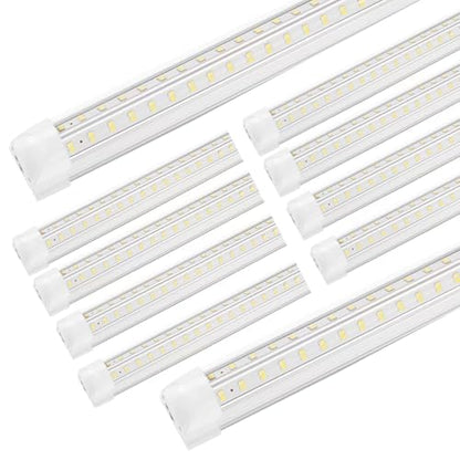 XLNYUUI Led Shop Lights,4FT LED Light 50W 6500K 7000LM Led Daylight,Garage Light Linkable Clear Cover Integrated V-Shape for Garage Warehouse Workbench Workshop(10-Pack) - size: 4FT 10PACK