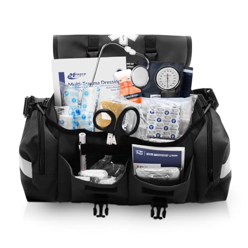 MFASCO Trauma Bag First Aid Kit Emergency Response Supplies Black - color: Black