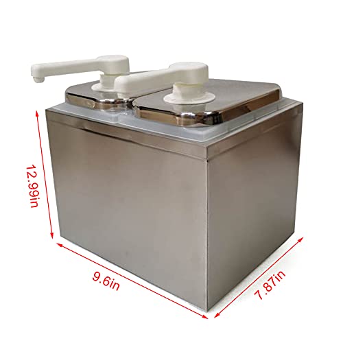 Sauce Dispenser Pump, Stainless Sauce Station Condiment Pump Station Ketchup Dressing BBQ Sauce Pumps Dispenser for Buffet, Restaurant, Cake Room, Coffee Shop Equipment (2 Head) - size: 2 Head
