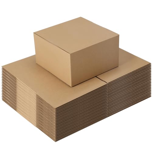 6x6x4 Shipping Box set of 40, Kraft Business Corrugated Box Mailers for Packaging - color: Brown Shipping Box, size: 6x6x4 Box