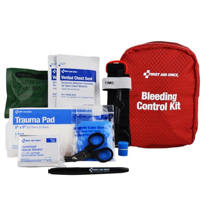 First Aid Only 91513 Right Response Bleeding Control Kit for Limb & Chest Wounds, 15 Pieces