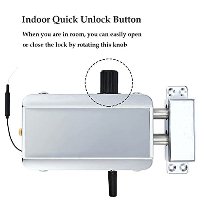 Electronic Deadbolt Anti-Theft Smart Hidden Door Lock with Remote Control and Smartphone App Access - color: Remote Control + APP