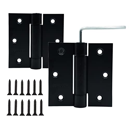 3.5" Matte Black Self Closing Stainless Door Hinges, 2 Pack - color: Matte Black-2PACK