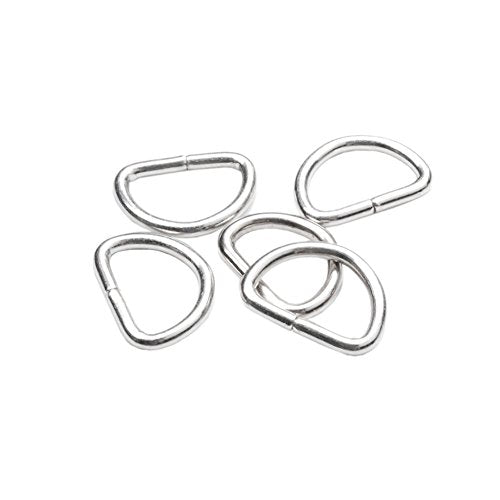 CooBigo 100 Pack 3/8" Dee Rings D-Ring Metal Buckle Strap Sewing Accessories FLQ010 - color: Silver, size: 3/8 Inch
