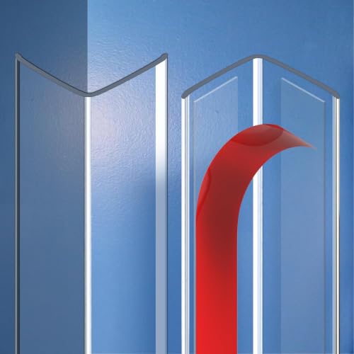 Wall Corner Protector, Walls Edge Protector, Self-Adhesive Wall Corner Guards, PVC Double Side Edge Protector, Furniture Stairs Guard (Clear, 2pcs x 47.2’’L x 1.97’’W) - color: Clear, size: 2pcs x 47.2’’L x 1.97’’W