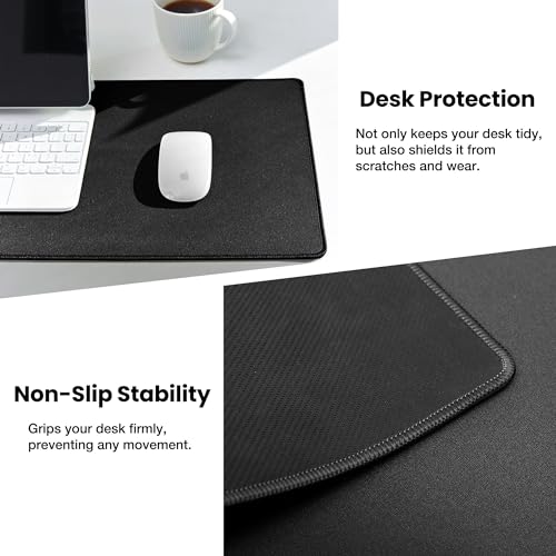 ALOANES Non-Slip Extended Mouse Pad Office&Home Desk Mat Stitched Edge - color: Classic Black, size: 31.5" x 11.9"