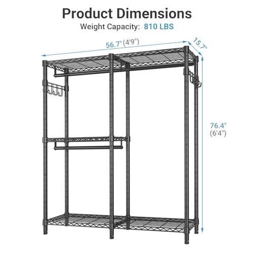 VIPEK V4 Clothing Rack for Hanging Clothes Heavy Duty Closet Freestanding - color: Black, style: V4