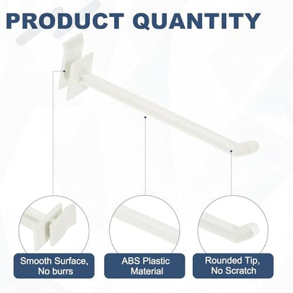 uxcell 20pcs Slat Wall Panel Hooks 4.5" Plastic Slat Wall Accessories Hooks - size: 4.5 Inch