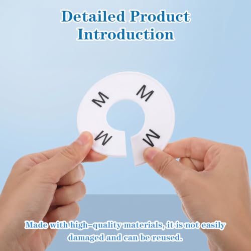 8Pcs White Closet Divider Round Clothing Rack Size Dividers