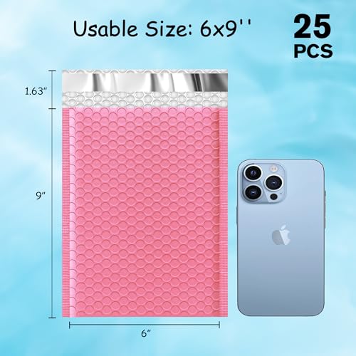 Thank You Bubble Mailers 6x10'' 25 Pack, Self Sealing Padded Envelopes, Strong Adhesion Bubble Envelopes, Waterproof Mailing Envelopes, Cushioning Shipping Envelopes - Pink - color: Thank You Hot Pink, size: 6x10" 25Pcs