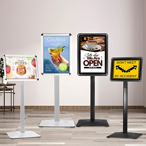 8.5x11in Floor Sign Stand, Heavy Duty Sign Holder, Silver, 3 Pack