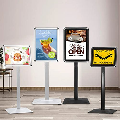 8.5x11in Floor Sign Stand, Heavy Duty Sign Holder, Silver, 3 Pack