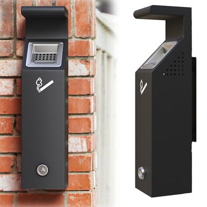 lukar Commercial Wall Mounted Trash Receptacle with Lock, Outdoor Trash Can