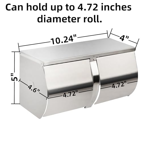 Desyeryamimi Double Roll Toilet Paper Holder Dispenser with Shelf Storage