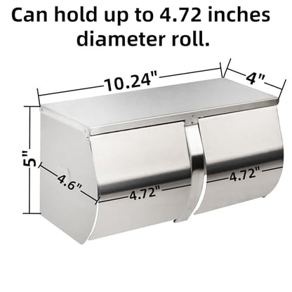 Desyeryamimi Double Roll Toilet Paper Holder Dispenser with Shelf Storage