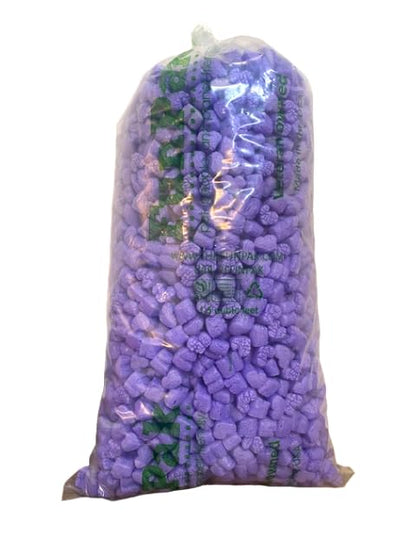 Bubblefast! Brand FunPak Plant Based Biodegradable Packing Peanuts, 1.5 cu ft Bag, Compostable (Purple Hearts) - color: Purple Hearts