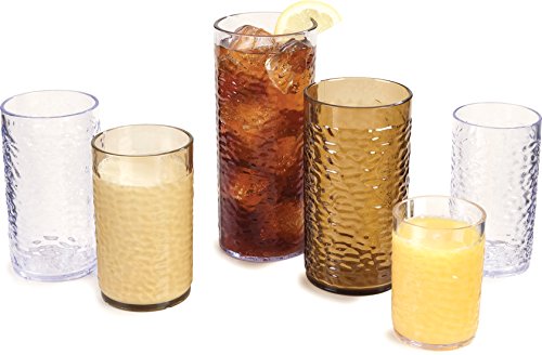 Carlisle FoodService Products Pebble Optic Pebble Tumbler Plastic Tumbler for Restaurants, Catering, Kitchens, Plastic, 5 Ounces, Clear, (Pack of 24)
