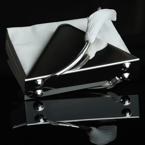 Napkin Holder for Table, Upright Paper Dispenser with Lily (silvery),wedding gift - color: Silver