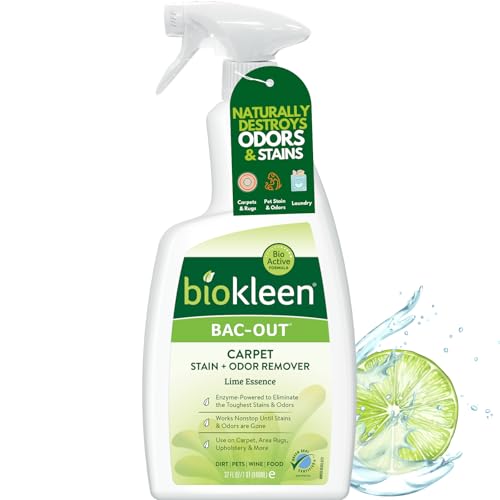Biokleen Bac-Out Enzyme Cleaner Spray and Stain & Odor Remover for Pet Stains, Laundry, Diapers, Wine, Carpets, & More, Eco-Friendly, Non-Toxic, Lime Scent, 32 Ounces - size: (32 Fl Oz)