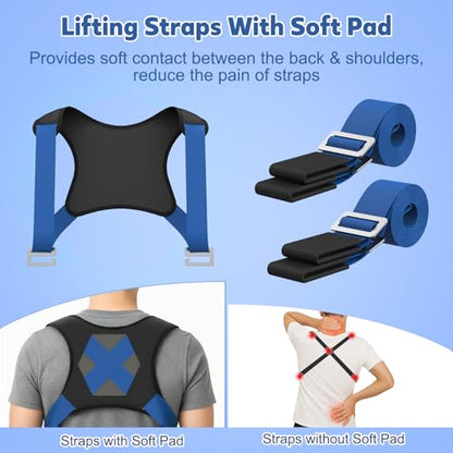 NOCOEX Moving Straps for Lifting 2-Person: Shoulder Lifting & Moving System - color: Blue
