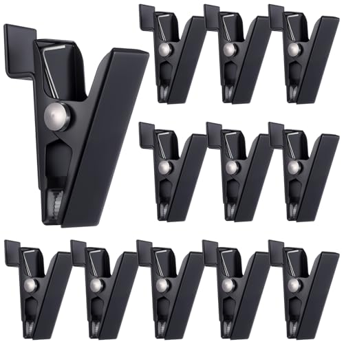 Zonon 12 Pack Black Metal Slatwall Clips 2 Inch Slatwall Accessories - style: Black