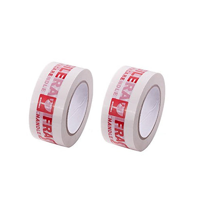 2Rolls Warning Fragile Tape Handle with Care 2Inx330Ft(110Yds) - color: 2 Rolls