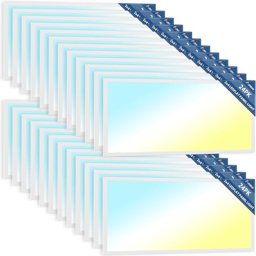 Amico 24 Pack 2x4 LED Flat Panel Light with 3CCT Selectable, 50W, ETL/FCC - size: 2x4 24Pack