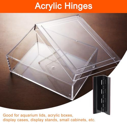 uxcell 2Pcs Acrylic Hinges 75x45mm Invisible Self-Adhesive Clear Hinge