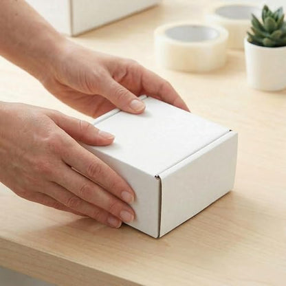 Cedilis 75 Pack Corrugated Mailer, 4x4x2 Inches Shipping Boxes, Small Cardboard Box for Shipping Mailing and Storing, Recyclable, Crush Proof, Oyster White - size: 4x4x2 Inches