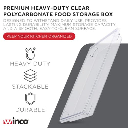 Winco 18" x 26" Clear Food Storage Box - size: 18" x 26", style: 3.5" Deep